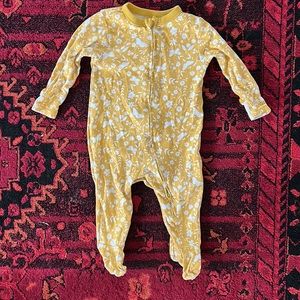 6-9 month mustard yellow floral pajamas